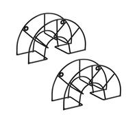 Relaxdays Support Mural pour Le Tuyau d’arrosage de 5/8 Pouces et 45 m, Lot de 2, Acier, 19 x 30,5 x 13,5 cm, Noir