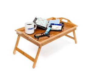Relaxdays 2x Tablettes de Lit pliable bambou