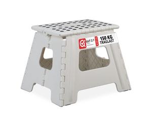 Relaxdays 2x tabourets pliables L blanc