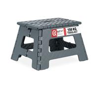 Relaxdays 2x tabourets pliables M gris foncé