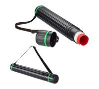 Relaxdays Tube de Transport, lot 2, Extensible, pour Poster, Dessin, Affiche, 64-107 cm, Noir et Vert