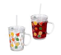Relaxdays 2x verres pour enfant motif de fruits