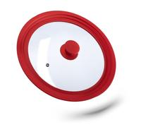 Relaxdays 2xCouvercle avec silicone 26-30 cm rouge