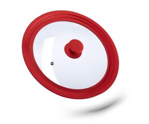 Relaxdays 2xCouvercle avec silicone 26-30 cm rouge