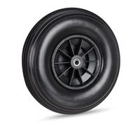 Lot de 2 roues de brouette caoutchouc 4.00-6, de rechange axe, increvable, essieu, 3 adaptateurs, 100 kg,noir