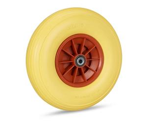 Relaxdays 2xRoue de brouette jaune et rouge 4.00-6
