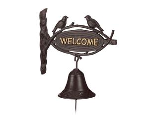Relaxdays 3 Cloches Sonnette Fonte WELCOME antique