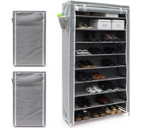 relaxdays 3 x Armoire à chaussures VALENTIN haute anthracite