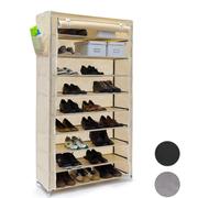 relaxdays 3 x Armoire à chaussures VALENTIN haute beige