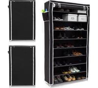relaxdays 3 x Armoire à chaussures VALENTIN haute noir