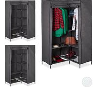 relaxdays 3 x Armoire d'angle Tissu anthracite