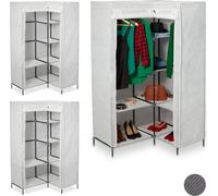 relaxdays 3 x Armoire d'angle Tissu blanc