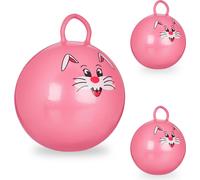 relaxdays 3 x balle rebondissante enfants rose
