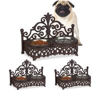relaxdays 3 x Barre de nourriture pour chiens style antique