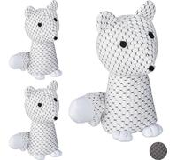 relaxdays 3 x Butoir de porte renard blanc