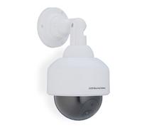 Fausse caméra de surveillance en dôme, lot de 3, lumière LED clignotante, dissuade intrus, intérieur/extérieur, blanche