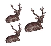 relaxdays 3 x Cerf assis Figure de jardin