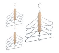relaxdays 3 x cintres multiples en bois