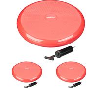 relaxdays 3 x Coussin d'équilibre rouge avec pompe à air
