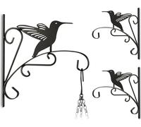 relaxdays 3 x crochets pour fleurs oiseau