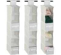 relaxdays 3 x Étagère suspendue Armoire à vêtements blanche