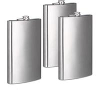 relaxdays 3 x flasques XXL 1,8l en acier inoxydable