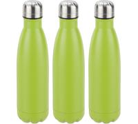 relaxdays 3 x Gourde en acier inoxydable vert
