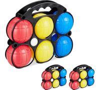 relaxdays 3 x jeu de boules à 6 boules