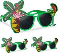 relaxdays 3 x lunettes de fête Cocktail et Palmier