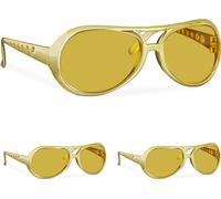relaxdays 3 x lunettes de rappeur or