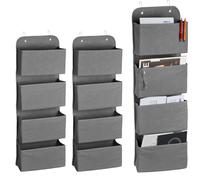 relaxdays 3 x organiseur suspendu 4 compartiments gris