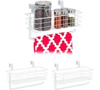 relaxdays 3 x Panier à suspendre avec porte-rouleau de cuisine