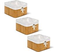 relaxdays 3 x panier de rangement en bambou naturel