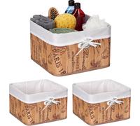 relaxdays 3 x panier de rangement naturel