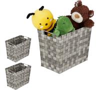 relaxdays 3 x panier de rangement tressé gris