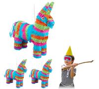 relaxdays 3 x Pinata âne multicolore