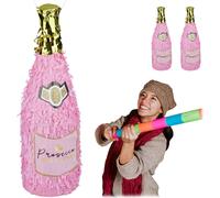relaxdays 3 x Pinata bouteille de champagne