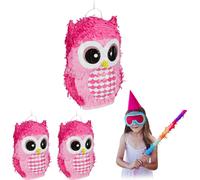 relaxdays 3 x Pinata hibou en rose