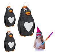 relaxdays 3 x Pinata pingouin