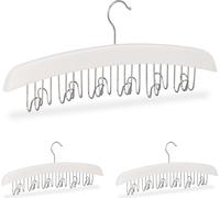 relaxdays 3 x porte-ceintures en bois blanc