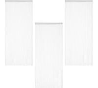 relaxdays 3 x rideau de fils blanc 90x245 cm