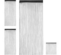 relaxdays 3 x rideau de fils noir 90x245
