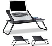 relaxdays 3 x table d'ordinateur portable pour le lit noir