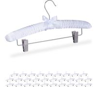 relaxdays 30 x cintres en satin blanc