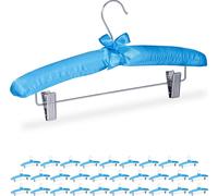 relaxdays 30 x cintres en satin bleu