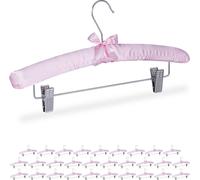 relaxdays 30 x cintres en satin rose