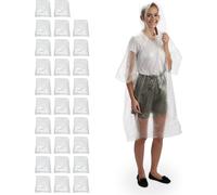 relaxdays 30 x poncho de pluie transparent