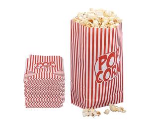 Relaxdays 300 x cornets à pop-corn, rayés, rétro, cinéma, accessoires de soirée, papier, rouge/blanc, en lot