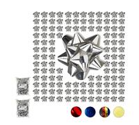 relaxdays 300 x petits nœuds cadeaux argentés