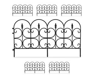 Relaxdays 30x Bordure de Jardin Plastique, Clôture Gazon 30 cm, 6 éléments, 4 m, Parterre Massif pelouse, Piquet